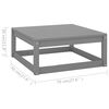 vidaXL 10-tlg. Garten-Lounge-Set Grau Massivholz Kiefer