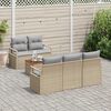 vidaXL Gartensofa-set mit Kissen 6 pcs Beige Poly-Rattan