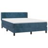 vidaXL Boxspringbett mit Matratze Dunkelblau 140x200 cm Samt