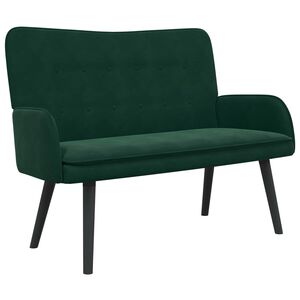 vidaXL Zweisitzer Sofa Dunkelgr&uuml;n 115 x 61 x 87 cm Samt
