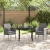 vidaXL Garten Essgruppe mit Kissen 3 pcs Grau Poly-Rattan