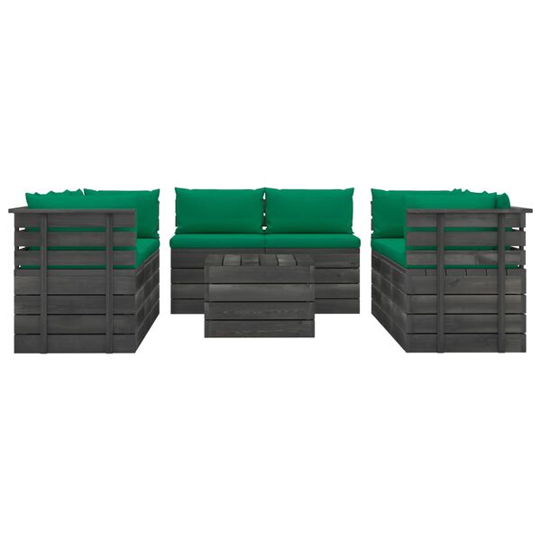 vidaXL 9-tlg. Garten-Sofagarnitur aus Paletten mit Kissen Kiefernholz