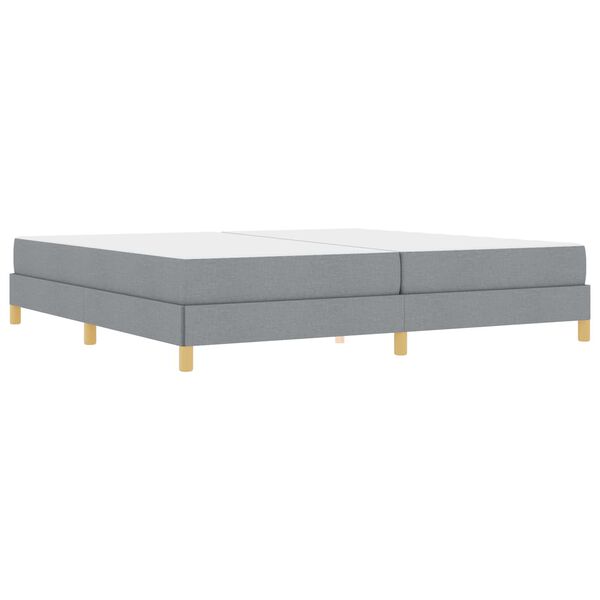 vidaXL Boxspringbett mit Matratze Hellgrau 200 x 200 cm Stoff