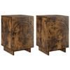 vidaXL Nachttisch 2 pcs R&auml;uchereiche 33,5 x 34,5 x 50 cm Holzwerkstoff
