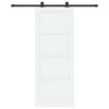 vidaXL Schiebet&uuml;r 83 x 211 cm Holzwerkstoff Wei&szlig; und Schwarz