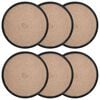 vidaXL Jute Platzsets 6 Stk. Nat&uuml;rlich und Schwarz 100% Tossa Jute