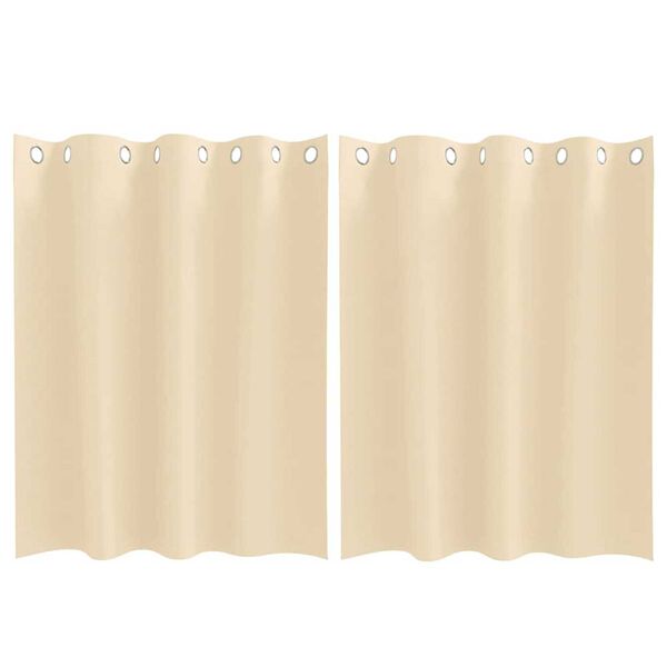 vidaXL Verdunkelungs-Vorhänge mit Ringen 2 pcs Creme 140 x 140 cm