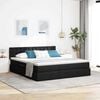 vidaXL Bett mit Stauraum und LED mit LED Schwarz 160 x 200 cm Stoff