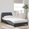 vidaXL Bett mit Matratze "Dover" Dunkelgrau 100x200 cm Samt