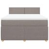 vidaXL Boxspringbett mit Matratze Taupe 160x200 cm Stoff
