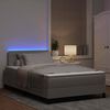vidaXL Boxspringbett mit Matratze mit LED Taupe 120 x 200 cm Stoff