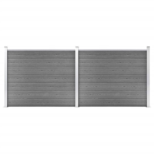 vidaXL Zaunelement Set WPC 353x146 cm Grau