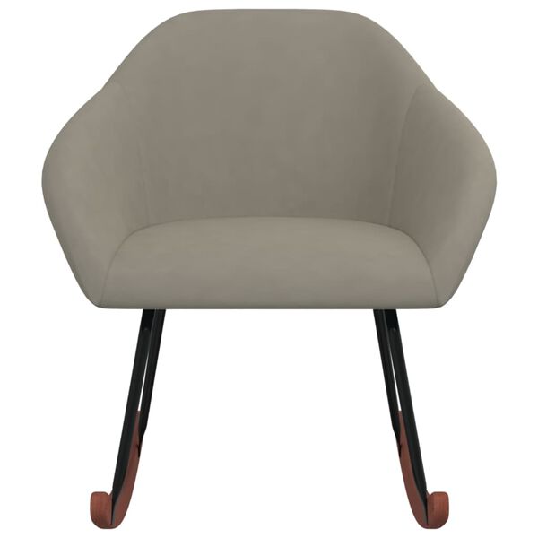 vidaXL Schaukelstuhl Hellgrau Stoff