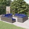 vidaXL 12-tlg. Garten-Lounge-Set mit Kissen Poly Rattan Grau