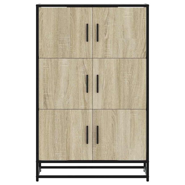 vidaXL Highboard Sonoma-Eiche 68x35x106,5 cm Holzwerkstoff Metall