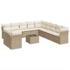 vidaXL 12-tlg. Garten-Sofagarnitur mit Kissen Beige Poly Rattan