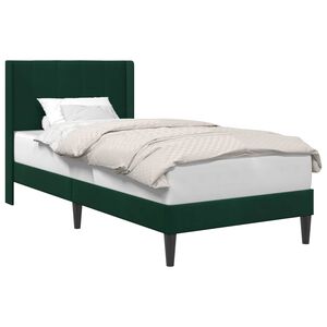 vidaXL Bettrahmen mit Kopfteil Dunkelgr&uuml;n 80 x 200 cm Samt
