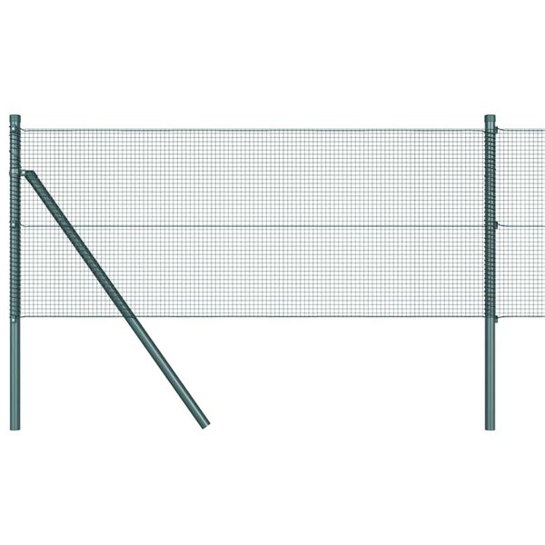 vidaXL Zaunpfosten Gr&uuml;n 100 x 0,4 m (12 x 12 mm Netz) Stahl und PVC