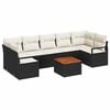 vidaXL Garten-Sofa-Set mit Kissen 8 pcs Schwarz Poly Rattan