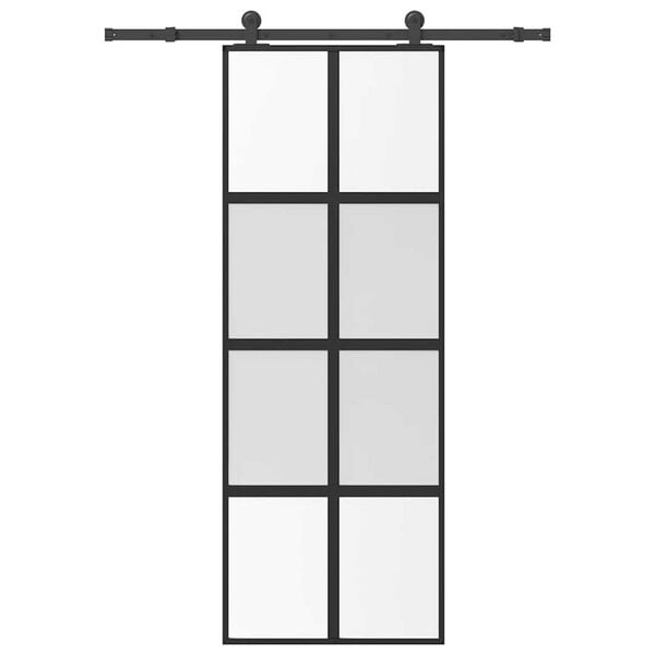 vidaXL Schiebet&uuml;r mit Beschlag 76x205 cm Hartglas & Aluminium