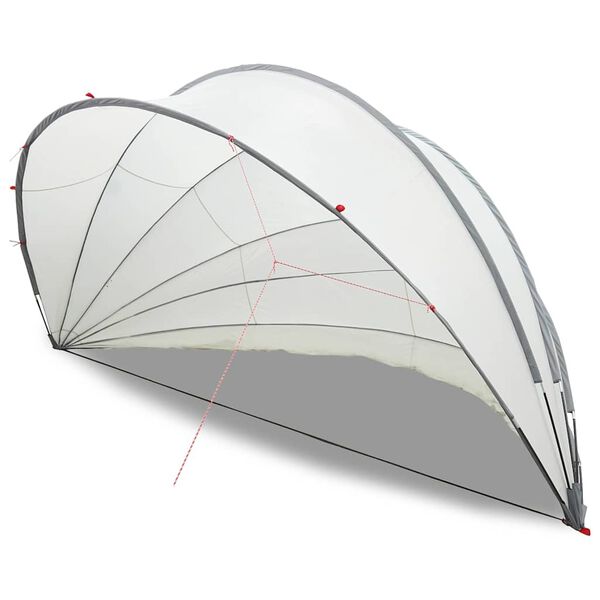 vidaXL Pool-Dome Grau und Orange 592 x 590 x 275 cm