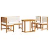 vidaXL Gartenb&auml;nke Set 4 pcs Braun Massivholz Akazie