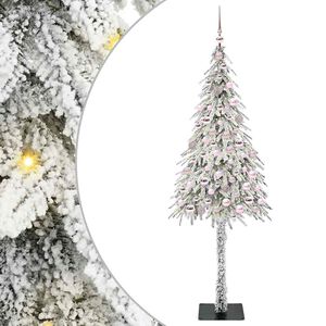 vidaXL Weihnachtsbaum mit 300 LEDs Wei&szlig; 180 cm PE und Stahl