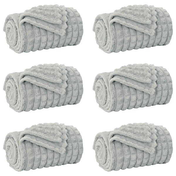 vidaXL Wohndecken 6 pcs Grau 150 x 130 cm Fleece