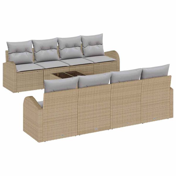 vidaXL Gartensofa-set Beige 55 x 55 x 37 cm Poly-Rattan