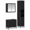 vidaXL Badezimmerm&ouml;bel-Set 3 pcs Schwarz Eichen-Optik Holzwerkstoff