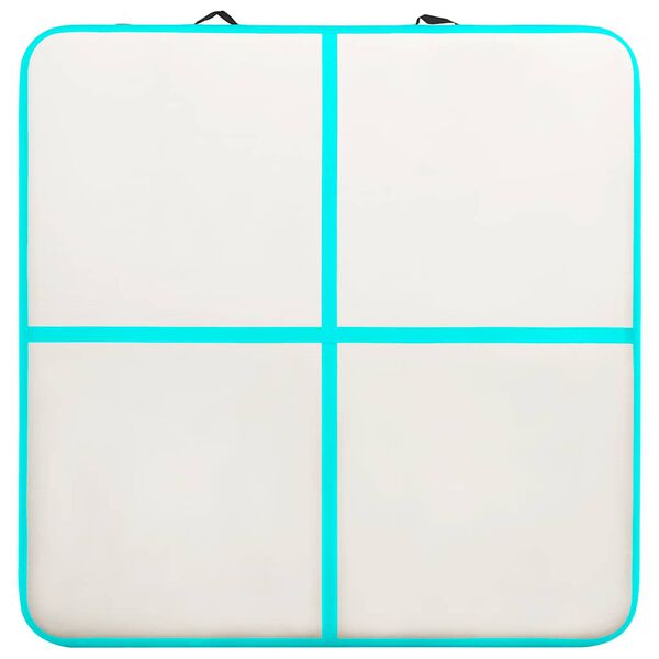 vidaXL Aufblasbare Gymnastikmatte mit Pumpe 200x200x20 cm PVC Gr&uuml;n