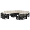 vidaXL Gartensofa-set 14 stk. Schwarz und Cremewei&szlig; Poly-Rattan
