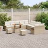 vidaXL Garten-Sofa-Set mit Kissen mit Speicher 13 pcs Beige und Creme