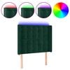 vidaXL LED Kopfteil Dunkelgr&uuml;n 83x16x118/128 cm Samt
