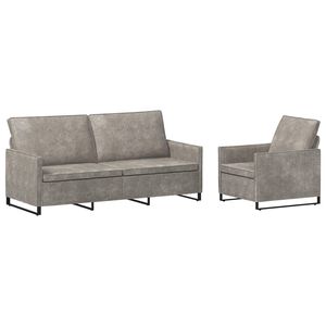 vidaXL Sofa-Set 2 pcs Hellgrau Kunstwildleder