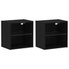 vidaXL Schwebendes Regal 2 pcs Schwarz 40 x 28,5 x 40 cm Holzwerkstoff