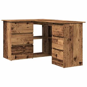 vidaXL Eckschreibtisch Altholz-Optik 145x100x76 cm Holzwerkstoff