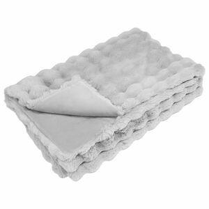 vidaXL Rutschfeste Decke aus Kunstkaninchenfell Olite Grau Polyester
