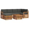 vidaXL Outdoor-Sofagarnitur 7 stk. Natur und Anthrazit Polyester