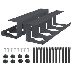 vidaXL Unter dem Schreibtisch Kabelmanagement Tray 2 Stk. Anthrazit