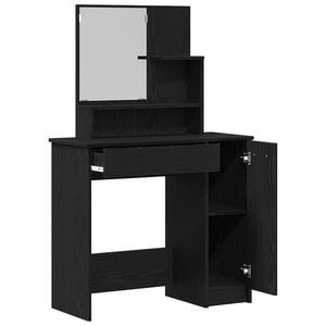 vidaXL Schminktisch Schwarz Eichen-Optik 86.5 x 35 x 136 cm