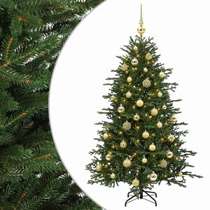 vidaXL K&uuml;nstlicher Weihnachtsbaum mit Weihnachtskugel 120 cm 150 LEDs