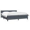 vidaXL Boxspringbett mit Matratze Dunkelgrau 180x220 cm Samt