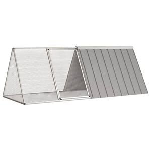 vidaXL Kaninchenk&auml;fig Grau 201,5x80,5x71 cm Verzinkter Stahl