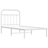 vidaXL Bettgestell mit Kopfteil Metall Wei&szlig; 90x200 cm