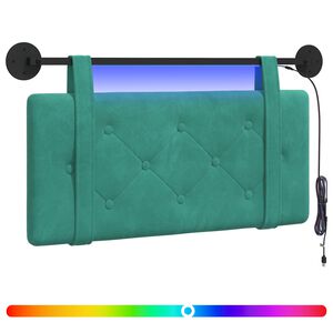 vidaXL H&auml;ngendes Kopfteil Mit LED Licht T&uuml;rkis Samt