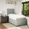 vidaXL Boxspringbett mit Matratze Hellgrau 100x200 cm Samt