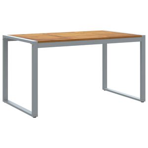 vidaXL Gartentisch Grau 140 x 80 x 75 cm Massivholz Akazie