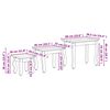 vidaXL Nestingtisch 3 pcs Braun Massivholz Mahagoni