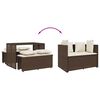 vidaXL 3-tlg. Garten-Essgruppe mit Kissen Braun Poly Rattan